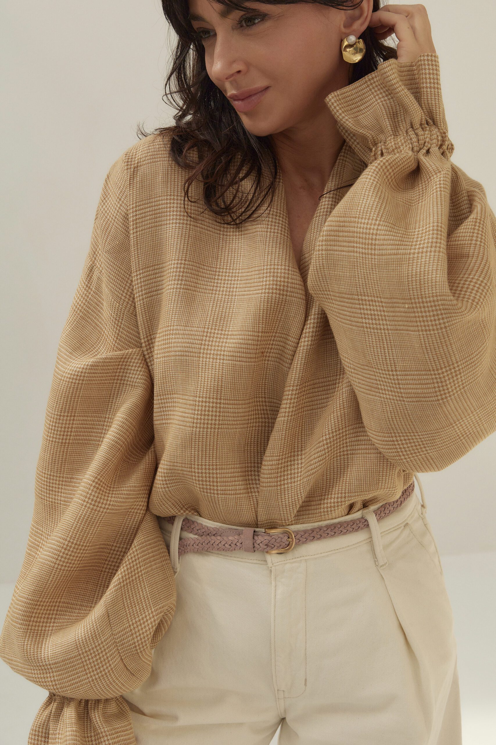 MAI Houndstooth Check oversized blouse - Image 2