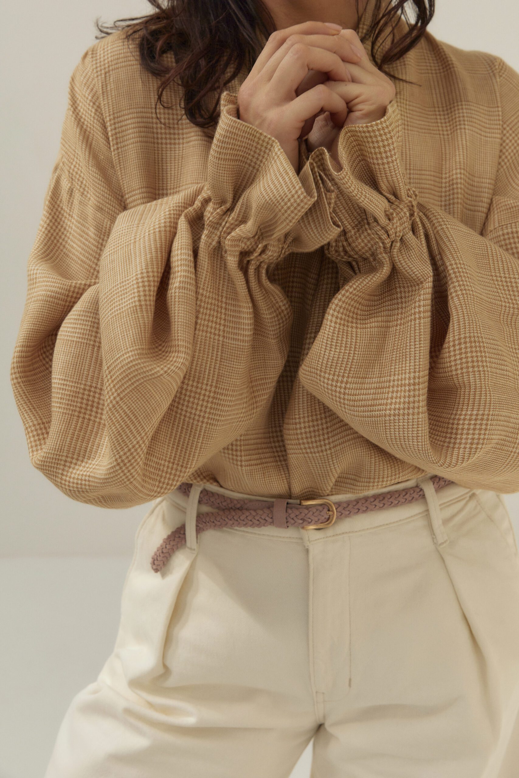 MAI Houndstooth Check oversized blouse - Image 4