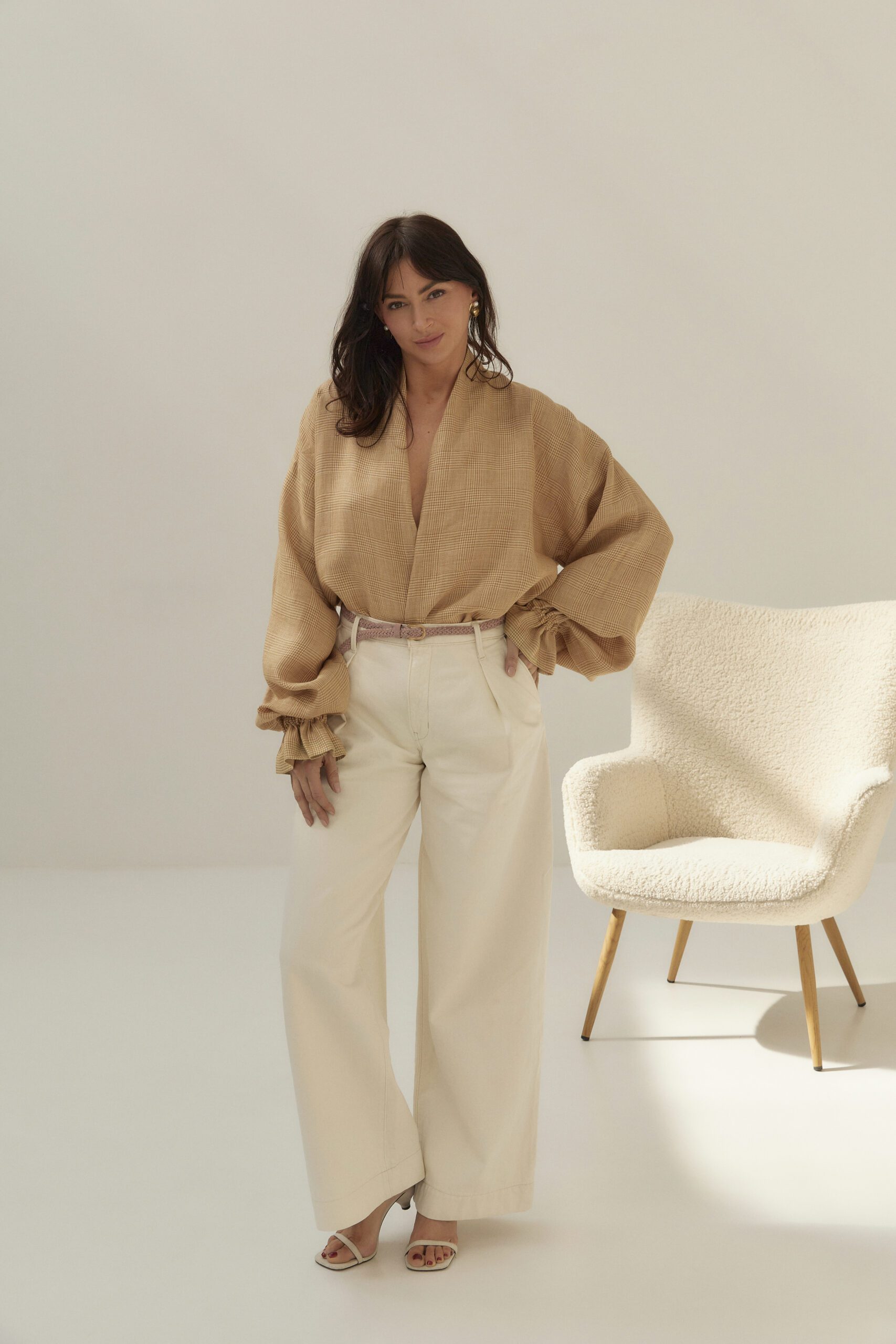 MAI Houndstooth Check oversized blouse - Image 3