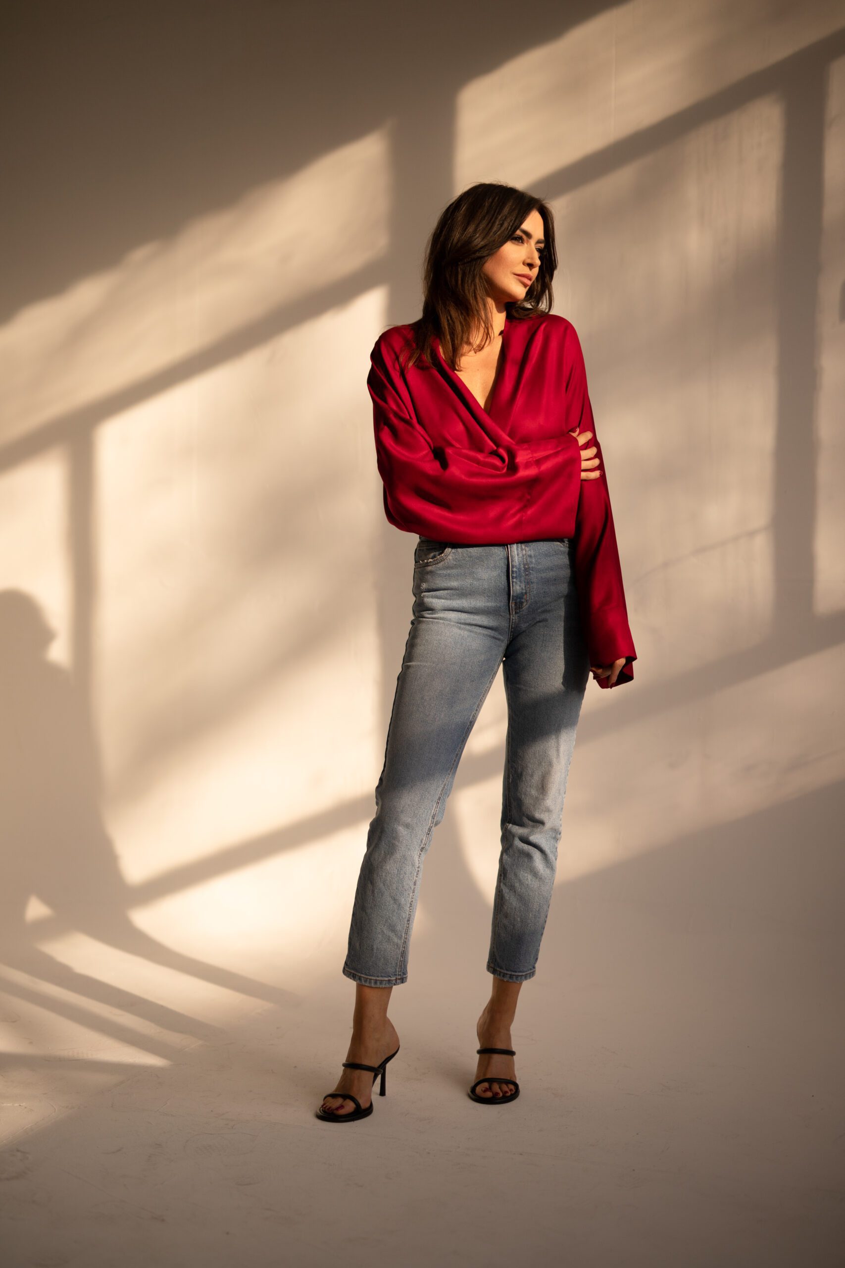 ERI Burgundy Wine kimono shirt - Image 4