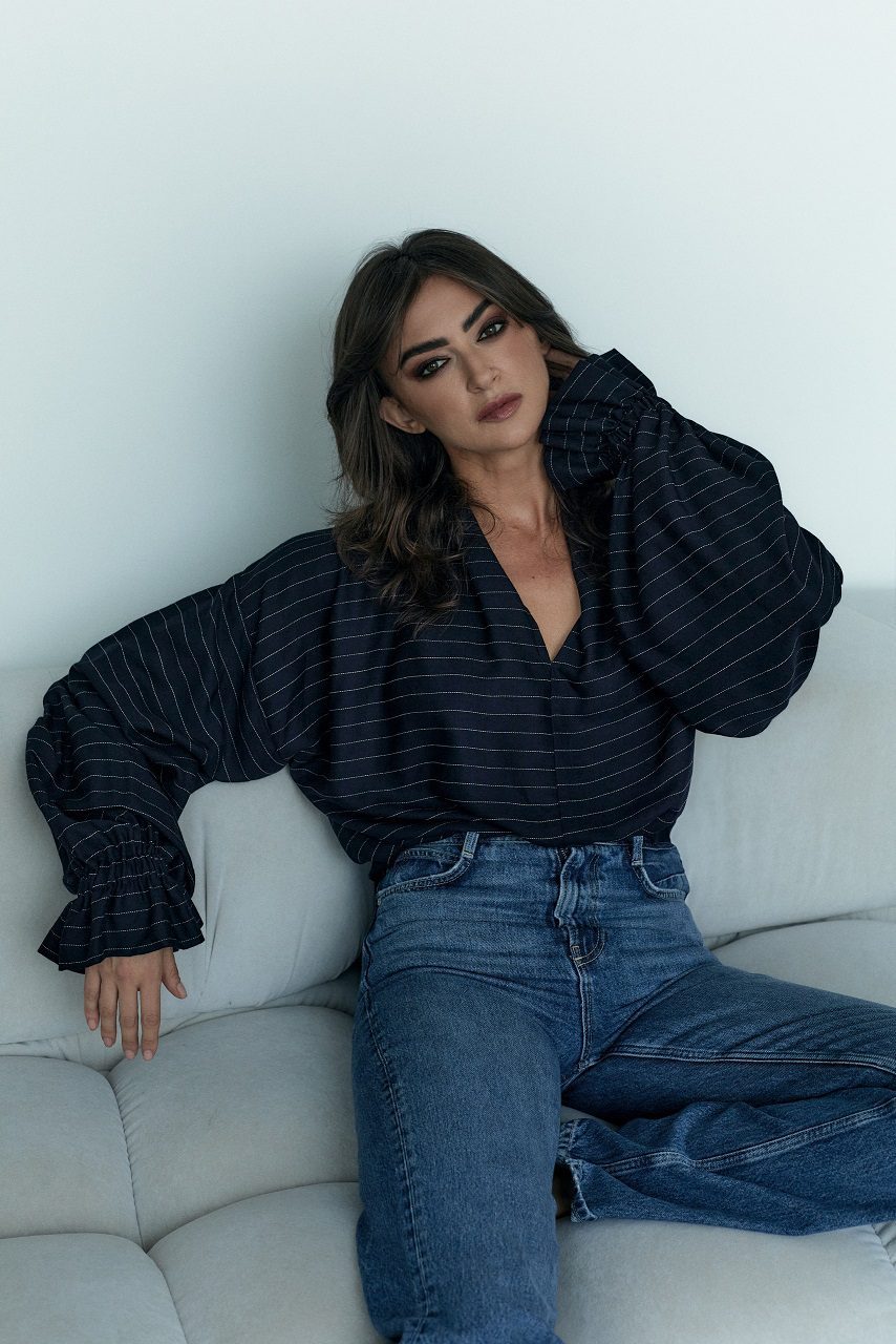 oversize'owa koszula MAI Dark Blue