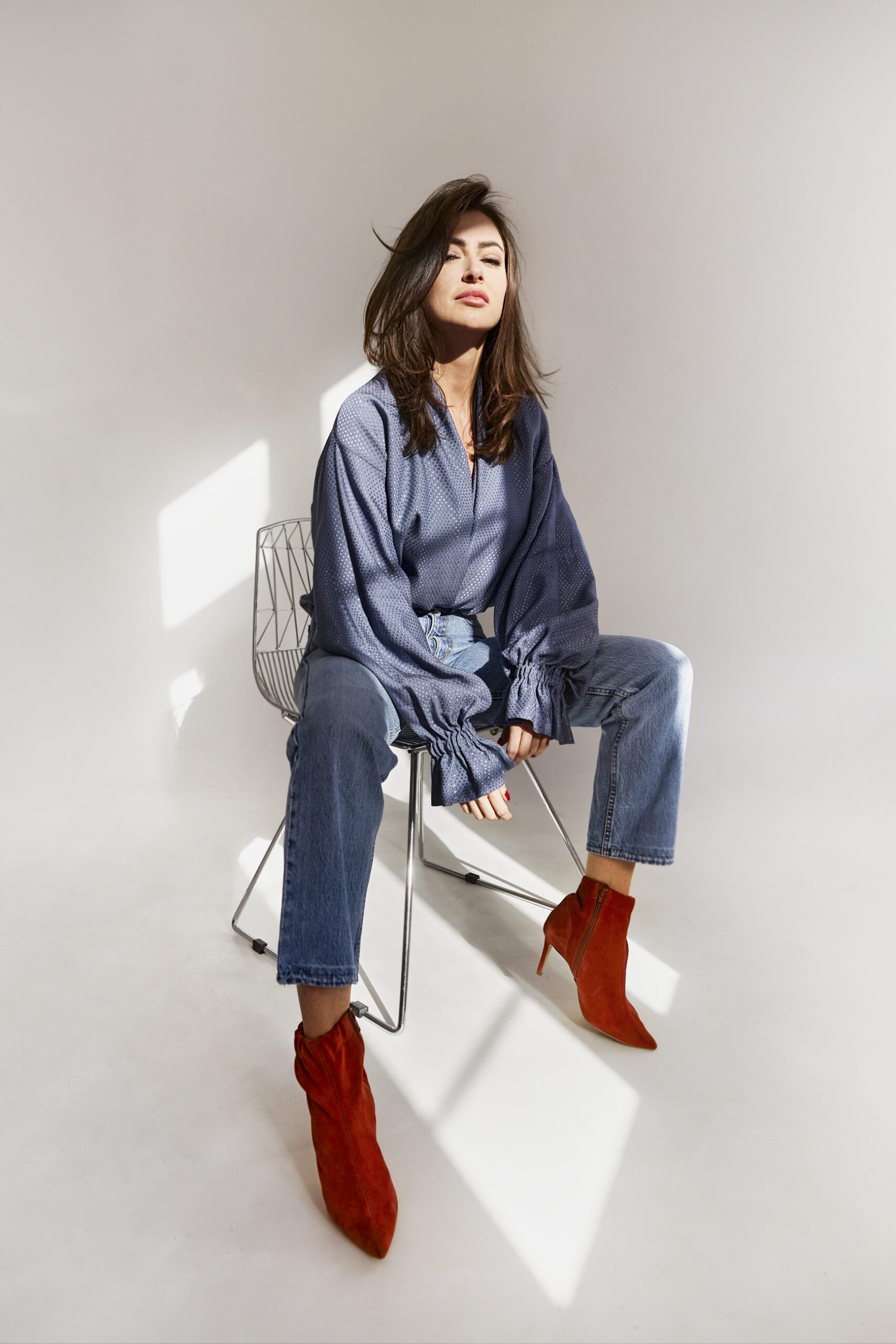 lniana koszula MAI Denim Blue - obrazek 2