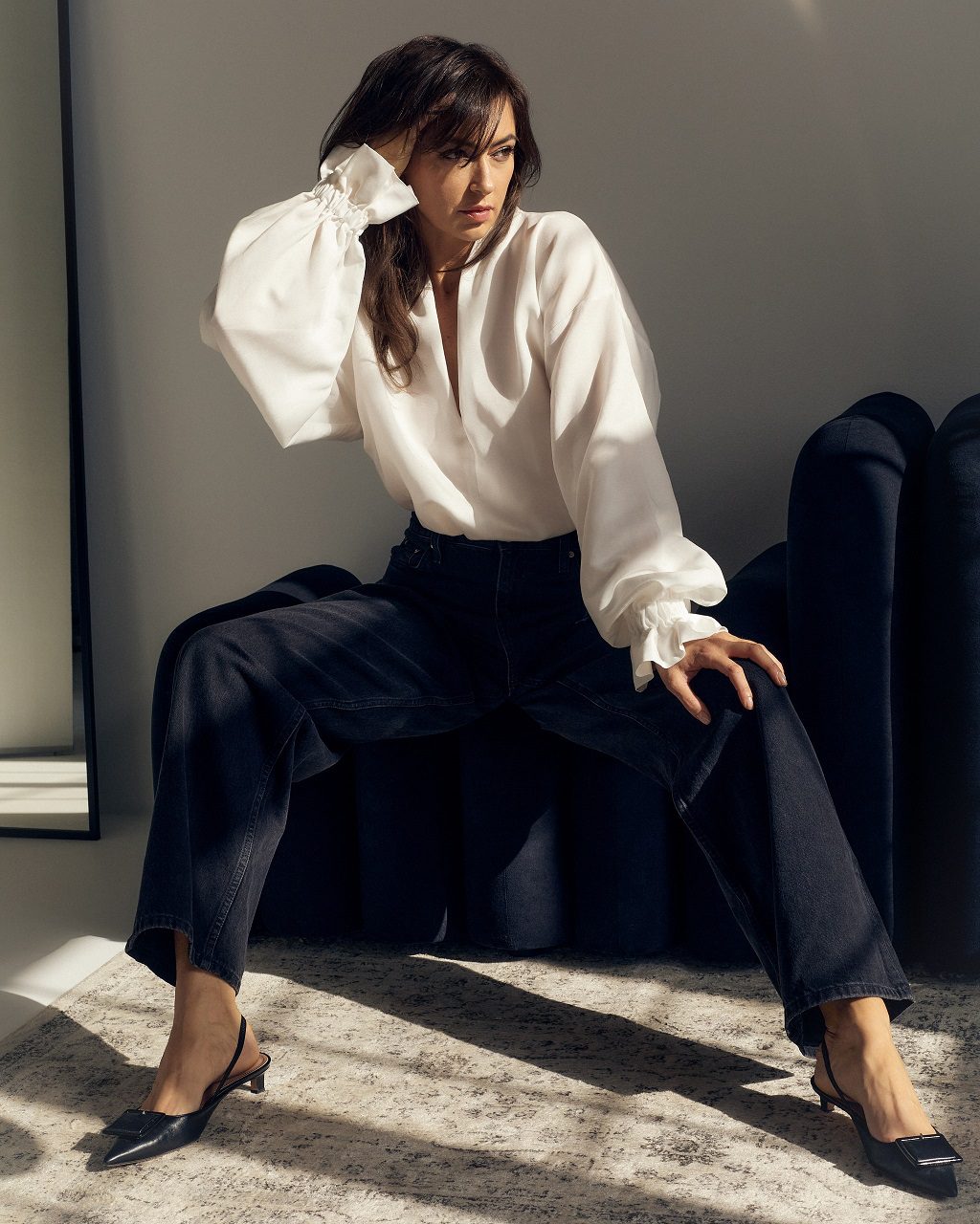 oversize'owa koszula MAI Simple White - obrazek 2