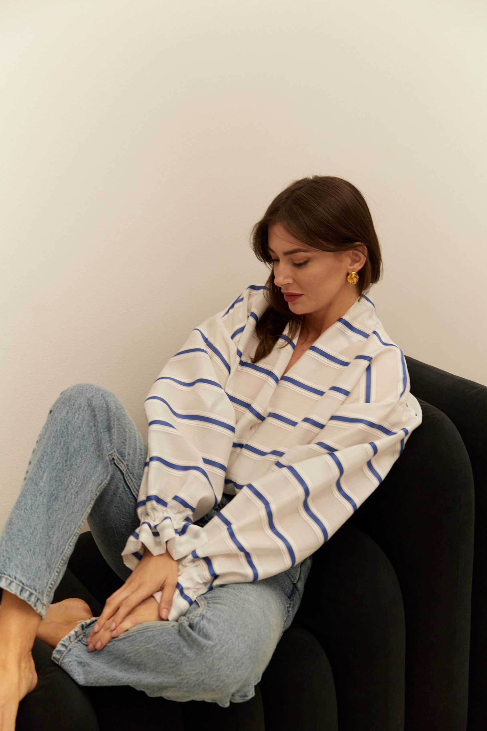 MAI Silk Stripes Navy Blue