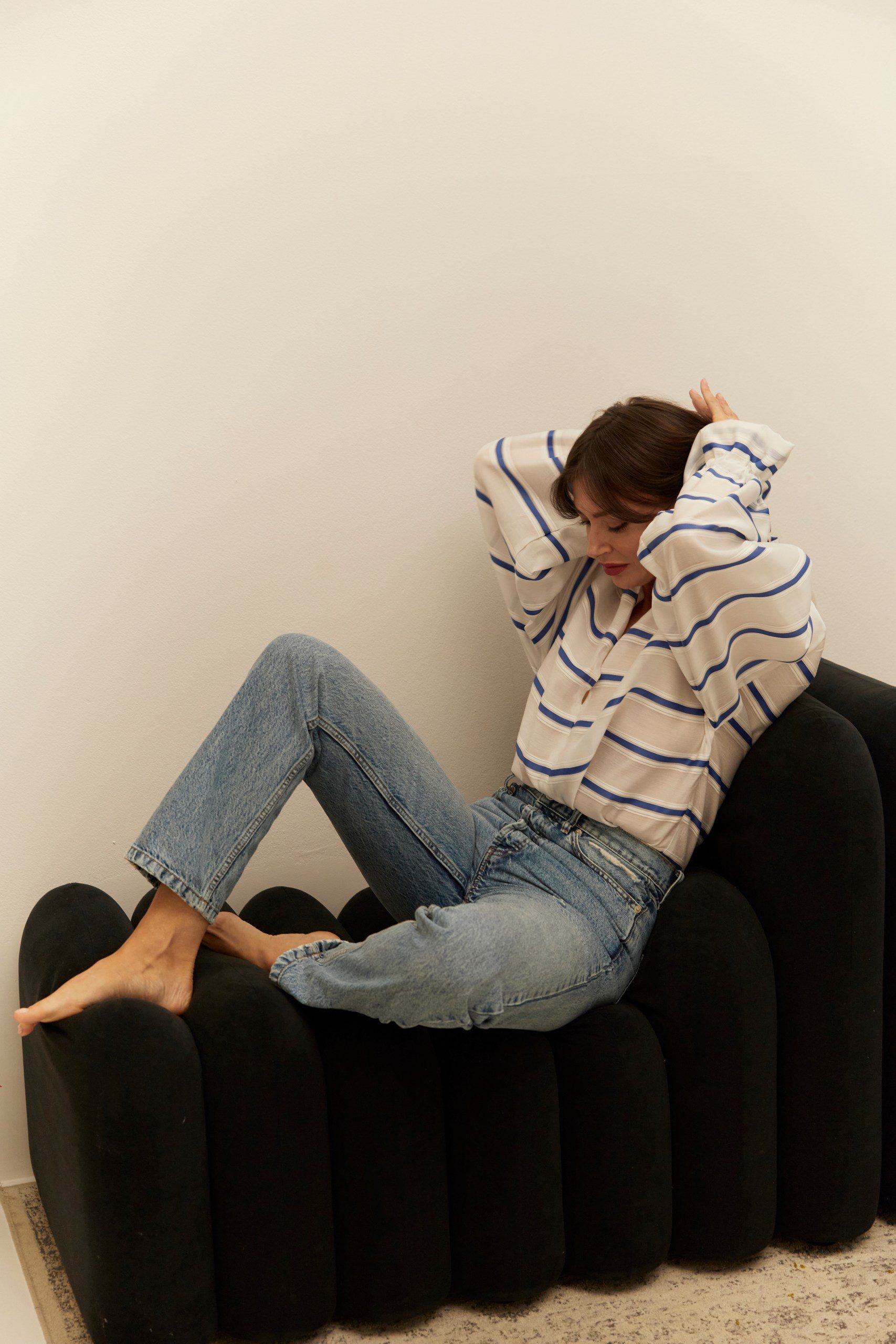 MAI Silk Stripes Navy Blue - obrazek 2