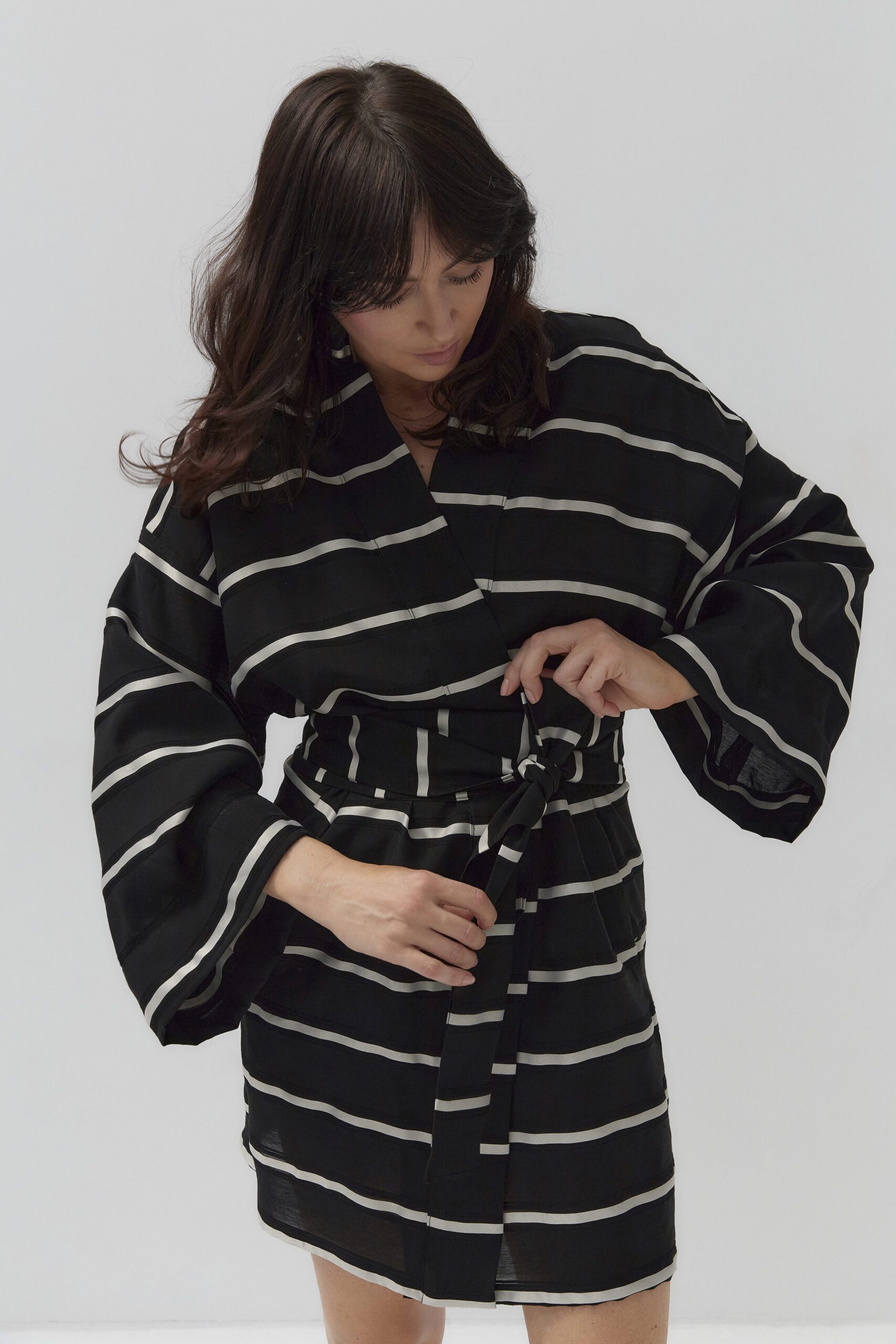SAORINI Silk Stripes kimono - Image 4
