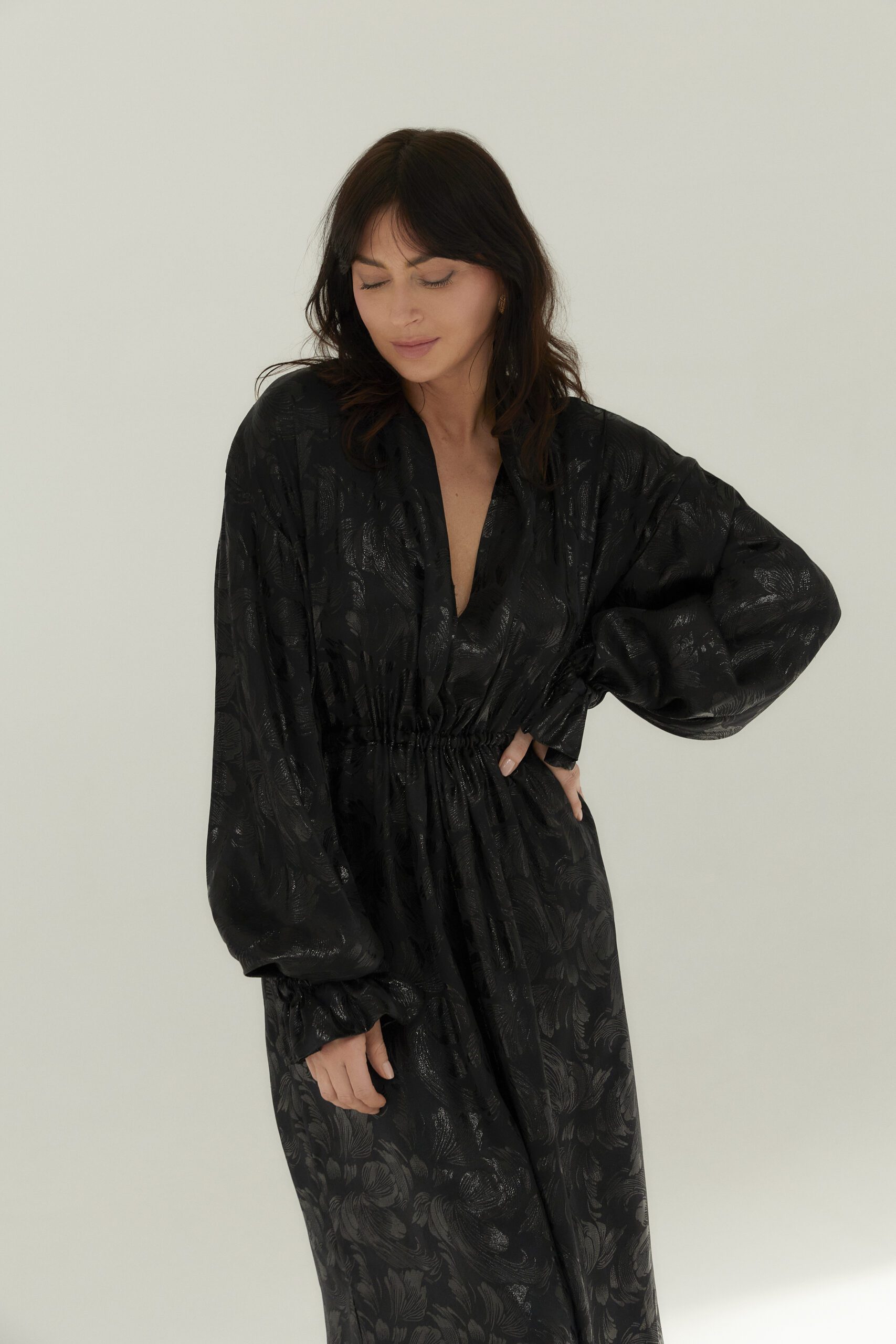 MAIKO Black Silk maxi dress