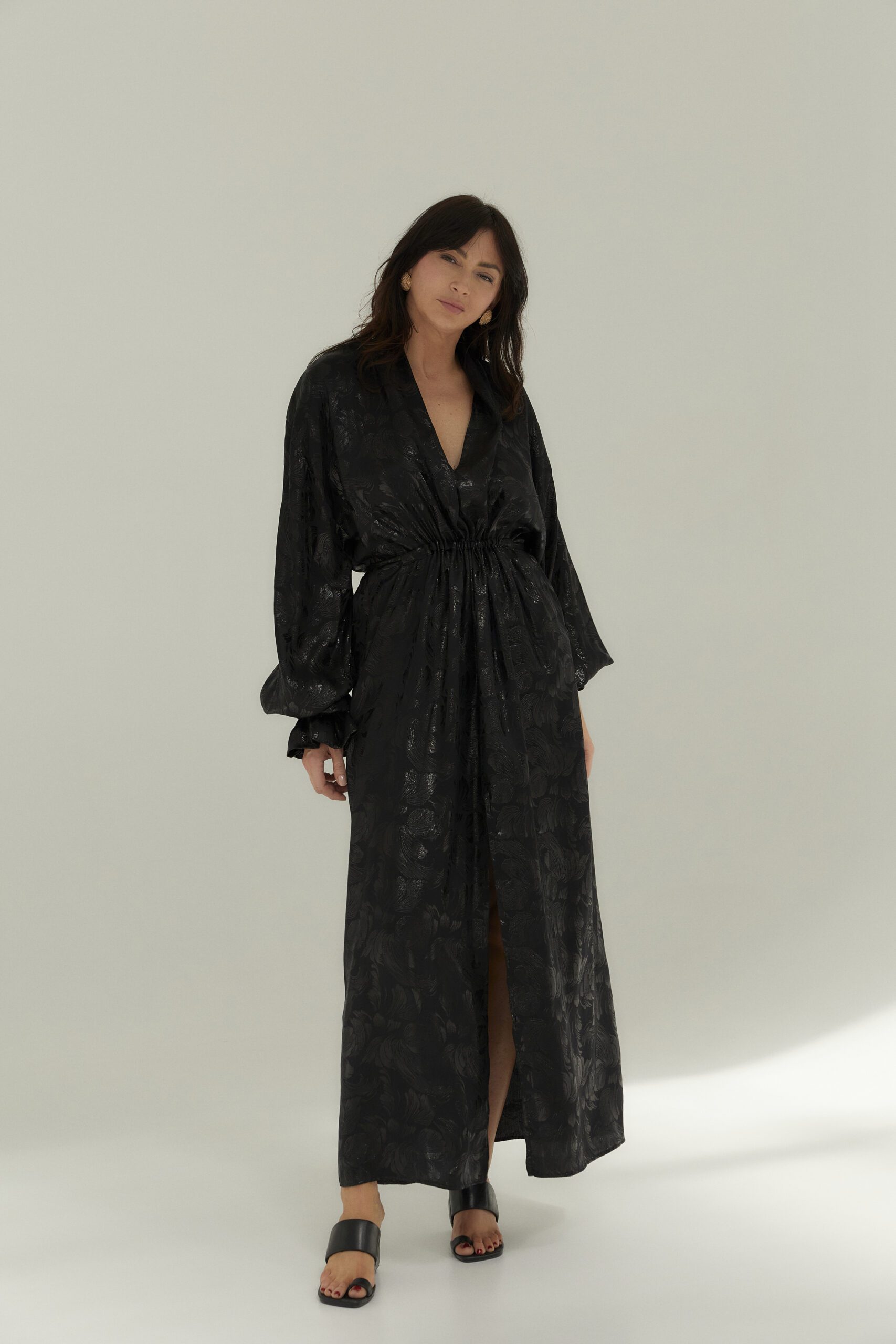 MAIKO Black Silk maxi dress - Image 3