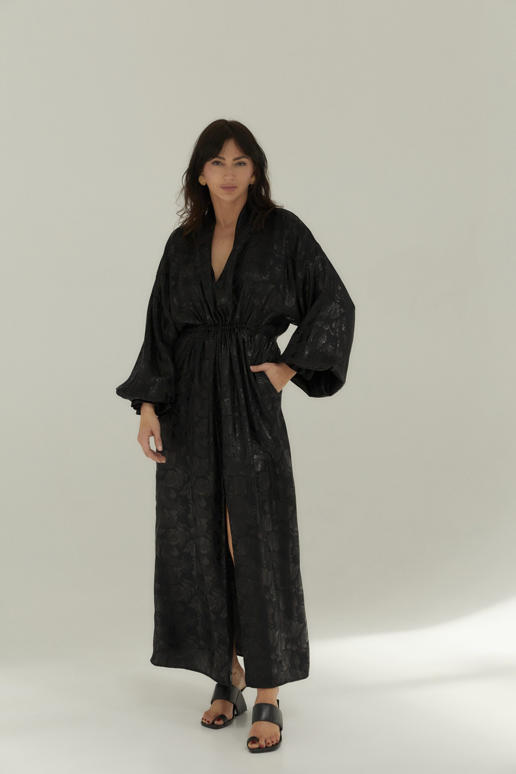 MAIKO Black Silk maxi dress - Image 4